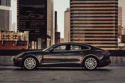 2018 Porsche Panamera 4S in Volcano Grey Metallic - Driver's Side View