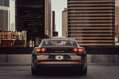 2018 Porsche Panamera 4S in Volcano Grey Metallic - Rear View