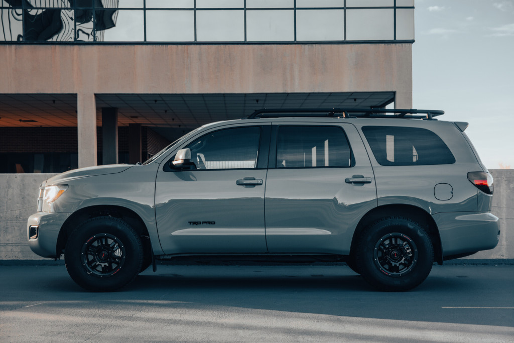 2021 Toyota Sequoia TRD Pro in Lunar Rock - Driver’s Side View