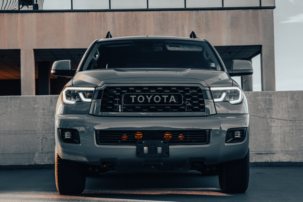 2021 Toyota Sequoia TRD Pro in Lunar Rock - Front View