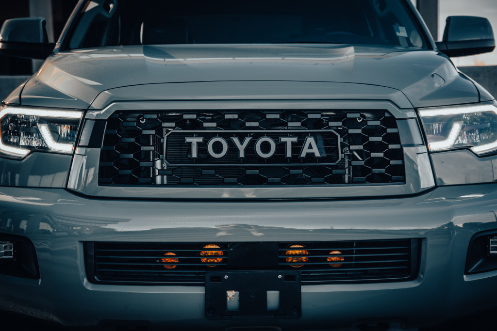 2021 Toyota Sequoia TRD Pro in Lunar Rock - Front Detail View