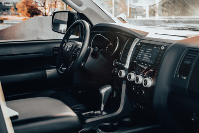 2021 Toyota Sequoia TRD Pro in Lunar Rock - Dashboard From Passenger’s Window